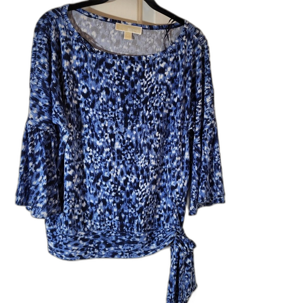 Michael Kors Top with Bell Sleeves and Side Tie
